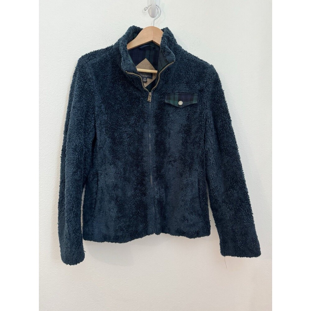 Pendleton Jacket Women's M Blue Fleece Acrylic Full Zip Soft Outdoor Hiking
